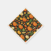 かぼちゃ模様の収穫日秋 スタンダードカクテルナプキン (角)