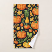 かぼちゃ模様の収穫日秋 バスタオルセット (ハンドタオル)