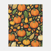 かぼちゃ模様の収穫日秋 フリースブランケット (正面)