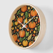 かぼちゃ模様の収穫日秋 壁時計 (傾斜)