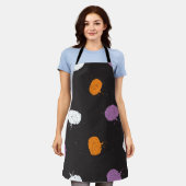 かぼちゃ模様 エプロン (着用した状態)