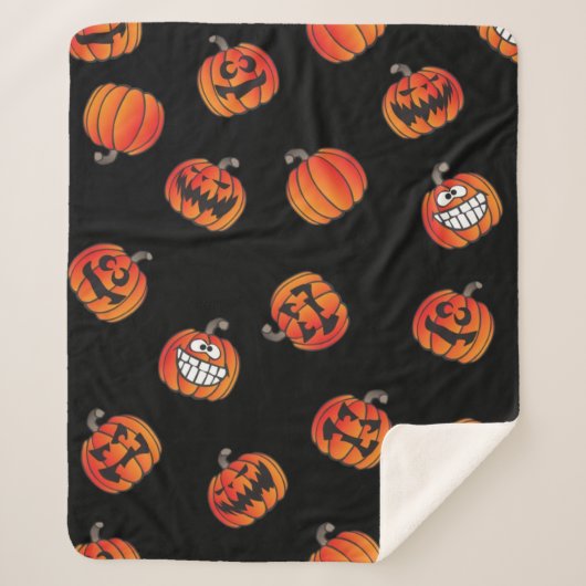 かぼちゃ模様 シェルパブランケット (正面)