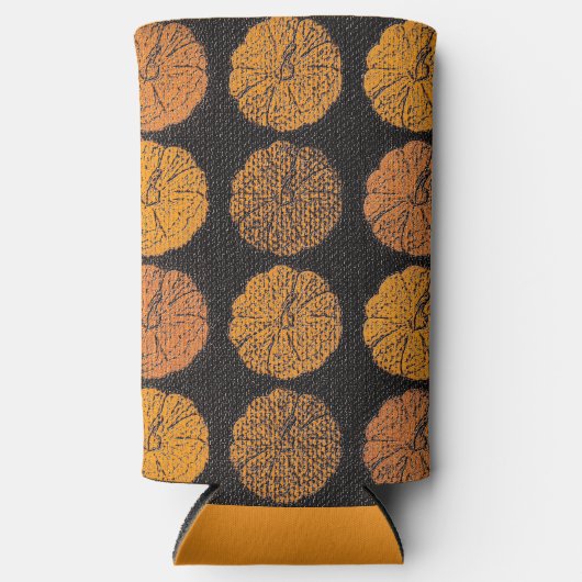 かぼちゃ模様 スリム缶クーラー (正面)