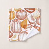 かぼちゃ模様 バスタオルセット (ウォッシュタオル)