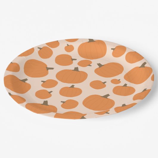 かぼちゃ模様 ペーパープレート (アングル)