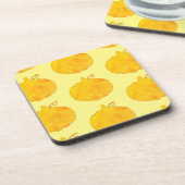 かぼちゃ水の色パタ絵画ーン コースター (左側)