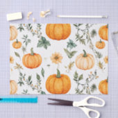 かぼちゃ水彩秋の模様秋 薄葉紙 (クラフト)
