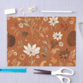 かぼちゃ水彩秋の模様秋 薄葉紙 (クラフト)