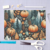 かぼちゃ水彩秋の模様秋 薄葉紙 (クラフト)