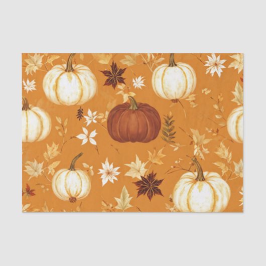 かぼちゃ水彩秋の模様秋 薄葉紙 (正面)