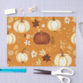 かぼちゃ水彩秋の模様秋 薄葉紙 (クラフト)