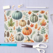 かぼちゃ水彩秋の模様秋 薄葉紙 (クラフト)