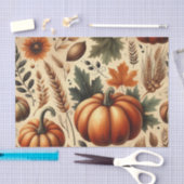 かぼちゃ水彩秋の模様秋 薄葉紙 (クラフト)