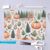 かぼちゃ水彩秋の模様秋 薄葉紙 (クラフト)