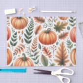 かぼちゃ水彩秋の模様秋 薄葉紙 (クラフト)