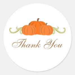かぼちゃ渦巻き秋ありがとうステッカー ラウンドシール