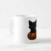 かぼちゃ猫 – かわいい不気味猫用ハロウィンシャツ コーヒーマグカップ (正面左)