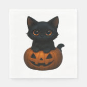 かぼちゃ猫 – かわいい不気味猫用ハロウィンシャツ スタンダードランチョンナプキン (正面)