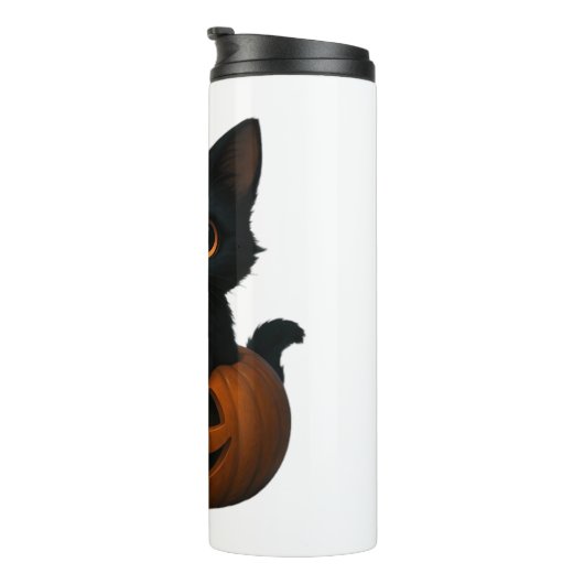 かぼちゃ猫 – かわいい不気味猫用ハロウィンシャツ タンブラー (回転右)