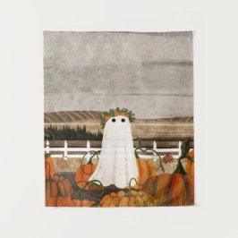 かぼちゃ畑に幽霊がある タペストリー