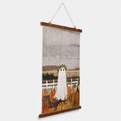 かぼちゃ畑に幽霊がある 吊り下げ型タペストリー (傾斜あり)