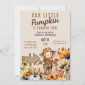 かぼちゃ畑のひまわり誕生日 招待状 (正面)