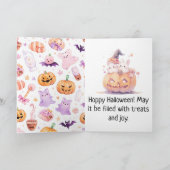 かぼちゃ畑のハロウィン　かわいいウサギ シーズンカード (内部)