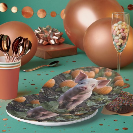 かぼちゃ畑の子ぶたは ペーパープレート (複数)