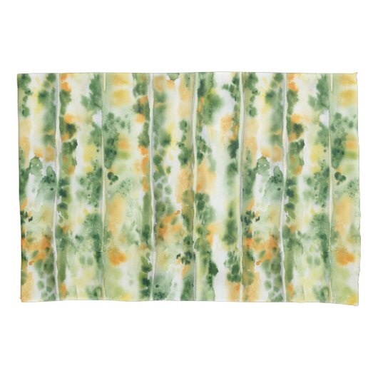 かぼちゃ皮の黄緑色パターン 枕カバー (正面)