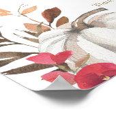 かぼちゃ秋の結婚式プログラムサイン ポスター (角)