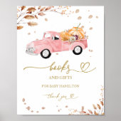 かぼちゃ秋ベビーサイン帳 ポスター (正面)