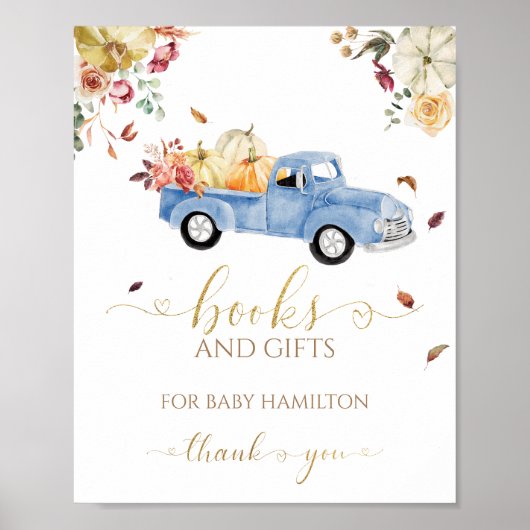 かぼちゃ秋ベビーサイン帳 ポスター (正面)