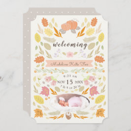 かぼちゃ紅葉フォトバースデーアナウンス 招待状