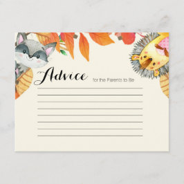 かぼちゃ素朴の動物アドバイスカード赤ちゃんシャワー エンクロージャーカード