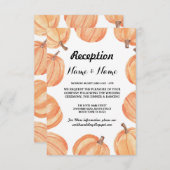 かぼちゃ素朴婚礼レセプションカード秋 招待状 (正面/裏面)