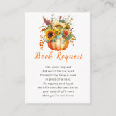 かぼちゃ花花花束赤ちゃんシャワーブックリクエスト エンクロージャーカード (正面)