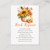 かぼちゃ花花花束赤ちゃんシャワーブックリクエスト エンクロージャーカード (正面)