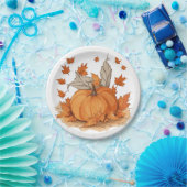 かぼちゃ葉と ペーパープレート (パーティー)