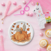 かぼちゃ葉と ペーパープレート (パーティー)