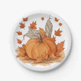 かぼちゃ葉と ペーパープレート