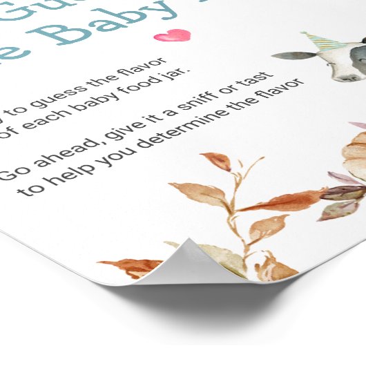 かぼちゃ農場動物トラクター赤ちゃんの離乳食当てクイズ ポスター (角)