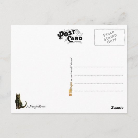 かぼちゃ頭のかかしカップル恋 ポストカード (裏面)