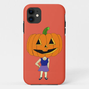 かぼちゃ頭チビ(小さくかわいく書いた感じ)女 iPhone 11 ケース