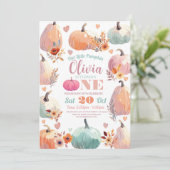 かぼちゃ1歳誕生日 小さなパステルオータム 招待状 (スタンド正面)