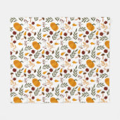 かぼちゃ、ザクロ、梨 フリースブランケット (正面(横))