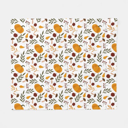 かぼちゃ、ザクロ、梨 フリースブランケット (正面(横))