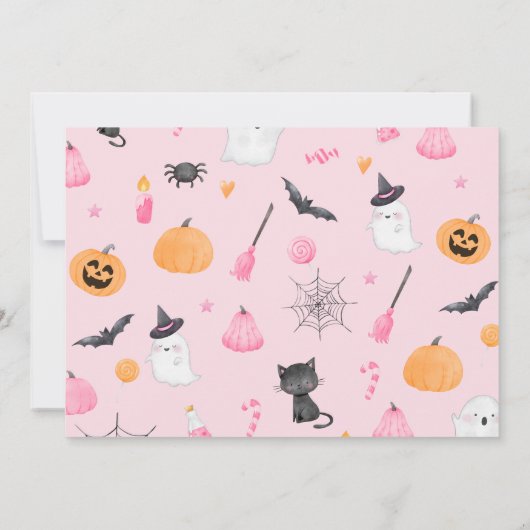 かぼちゃ ハロウィン 誕生日 写真 ありがとうカード 招待状 (裏面)