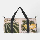 かぼちゃ、ヴィンテージ及び葉花のイラストレーション ダッフルバッグ (正面)