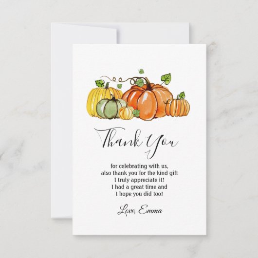 かぼちゃ, 秋のパーティー, 感謝カード 招待状 (正面)