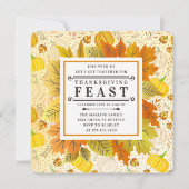 かぼちゃ 秋 オータム フォール ハーベスト パターン 招待状 (正面)